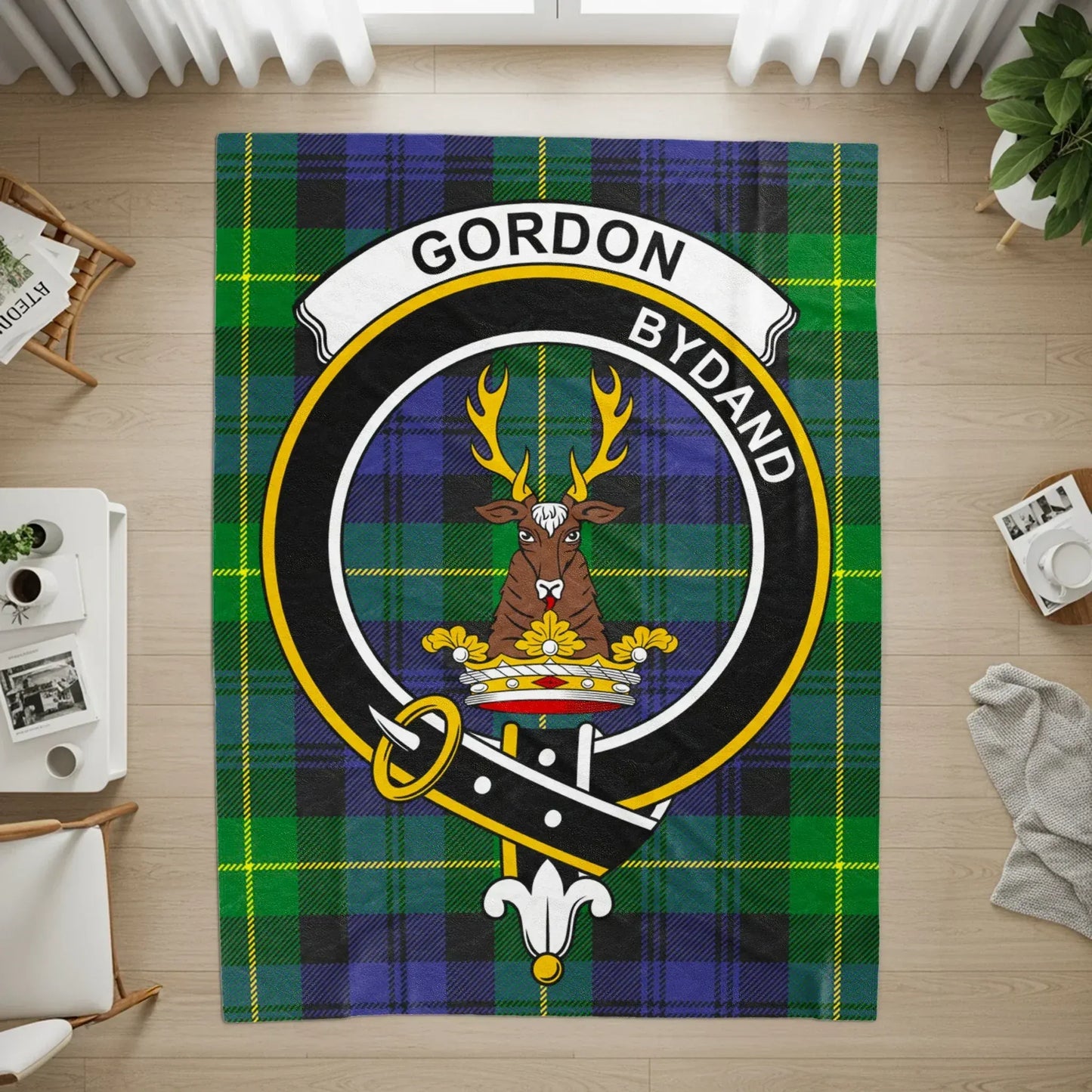 Gordon Bydand Tartan Crest Design Area Rug product type
