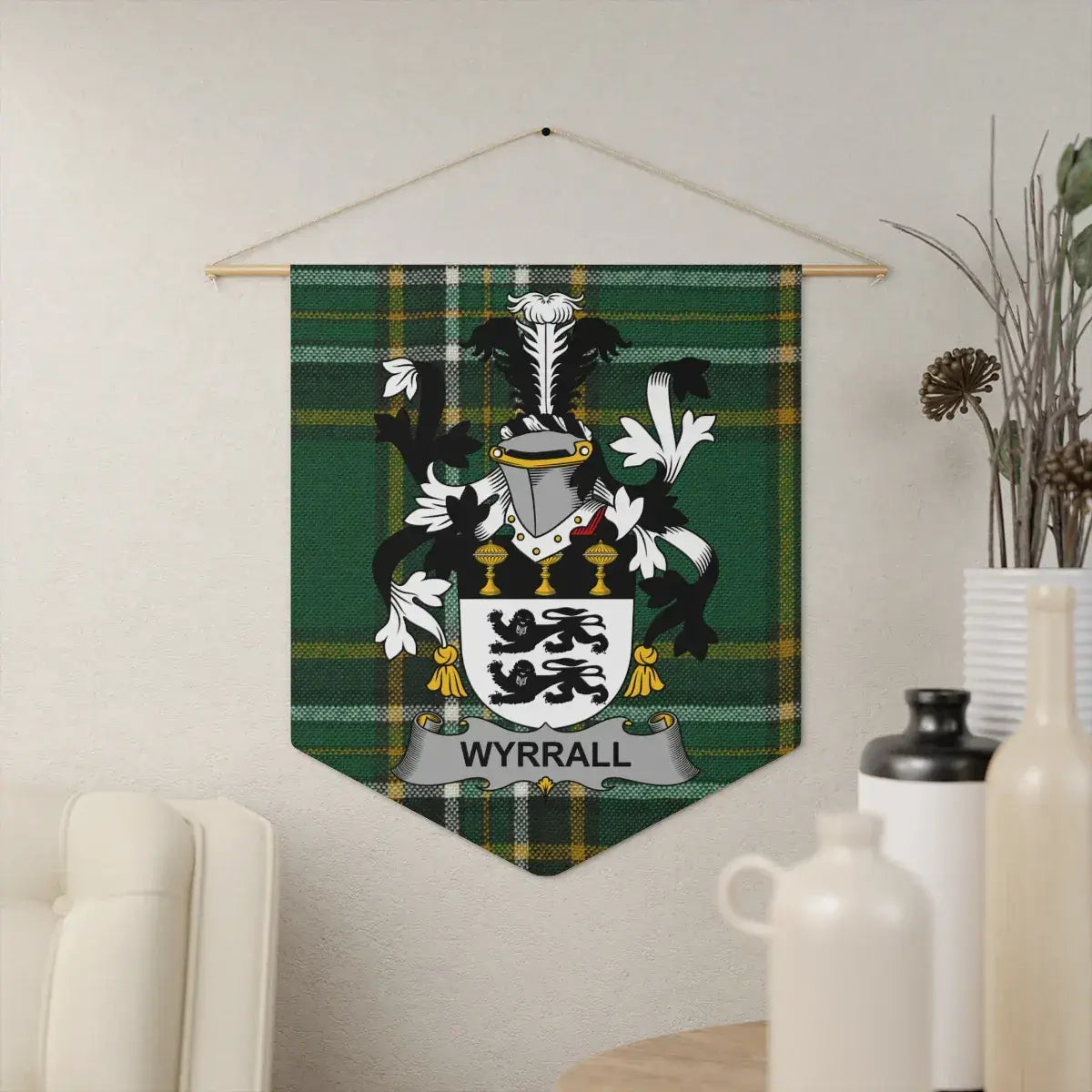 Wyrrall Tartan Pattern Family Crest Wall Hanging product