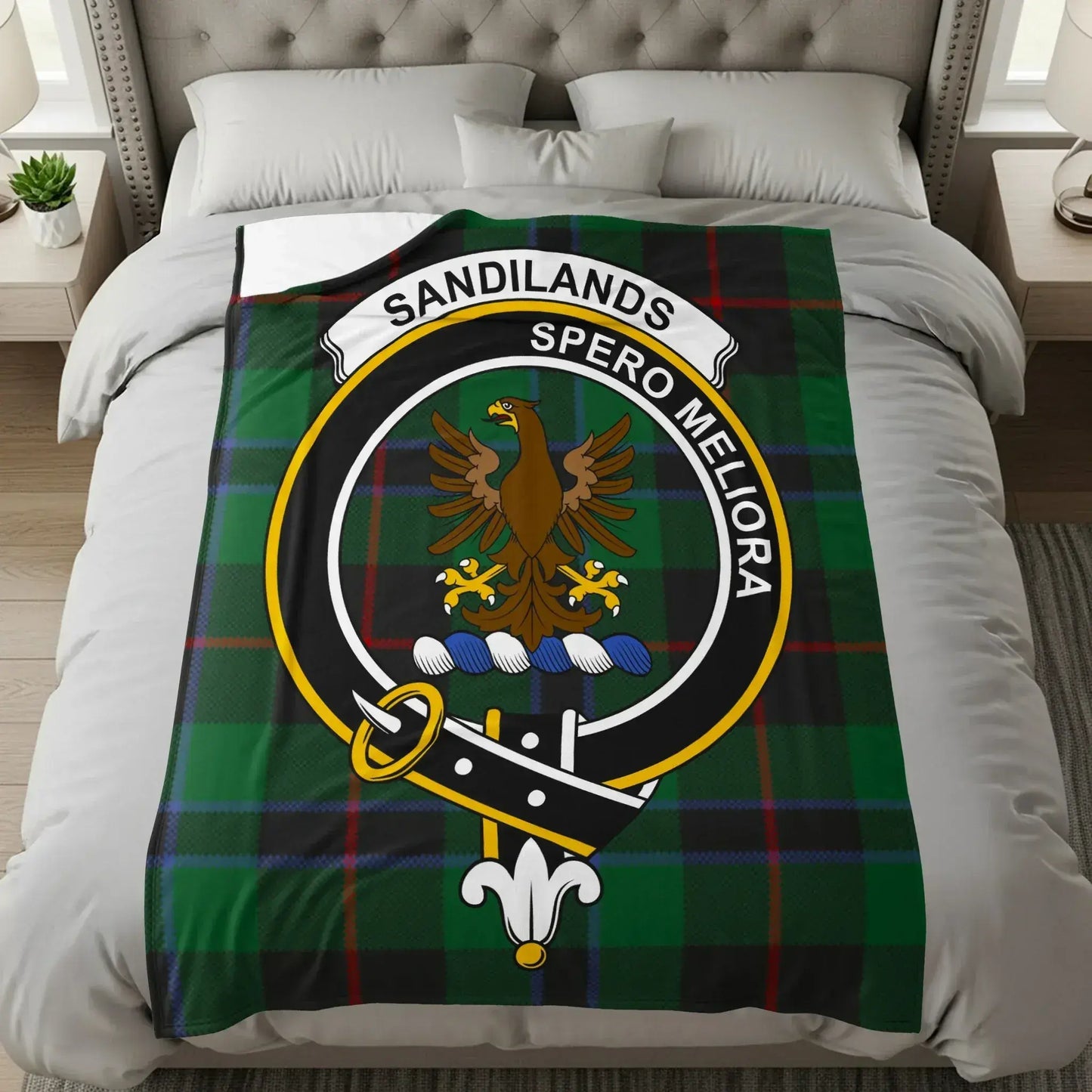 Sandilands Spero Meliora Eagle Crest Tartan Bedspread product