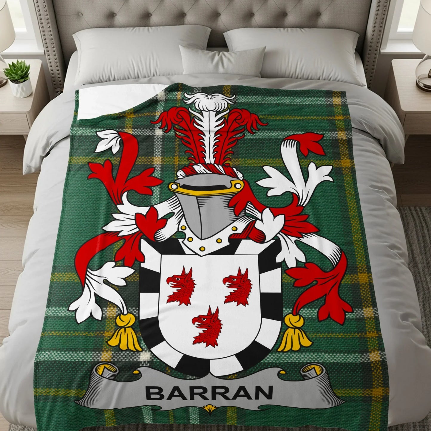 Barran Family Crest Printed Blanket product type