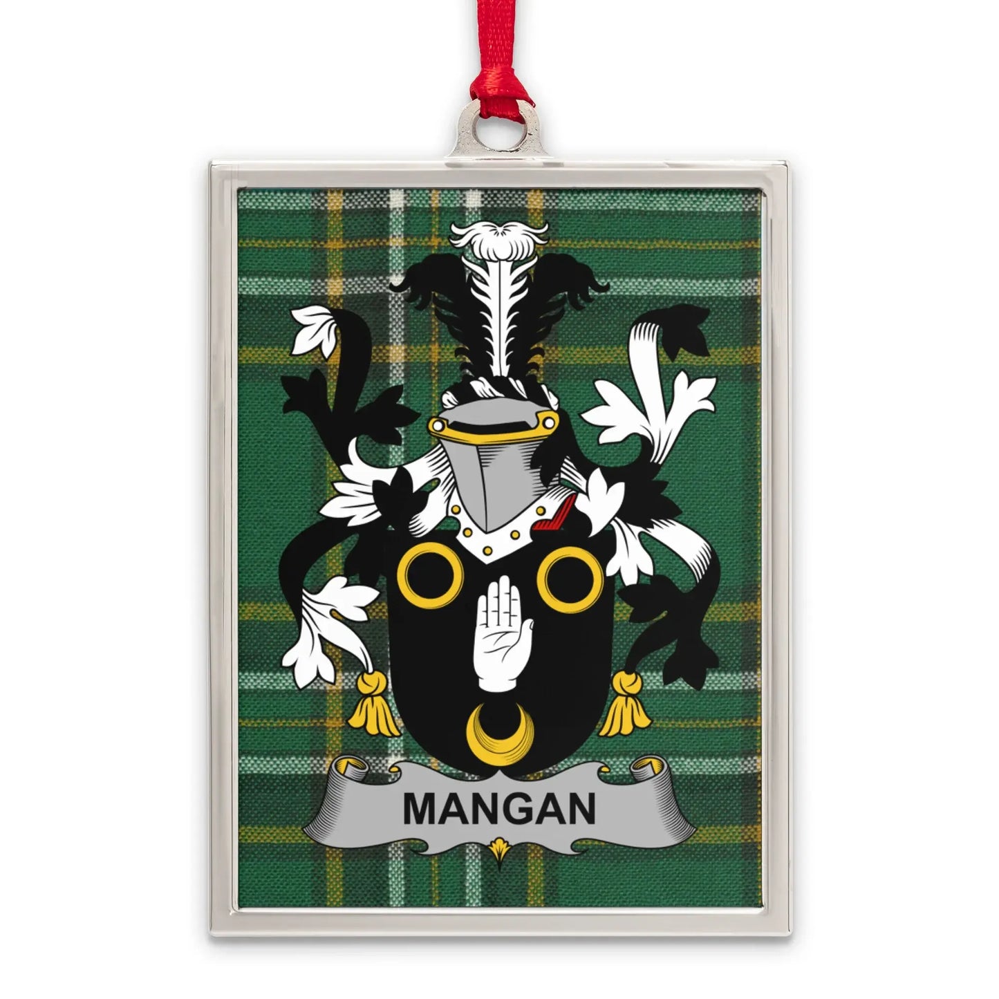 Mangan Family Crest Plaid Green Holiday Decoration product