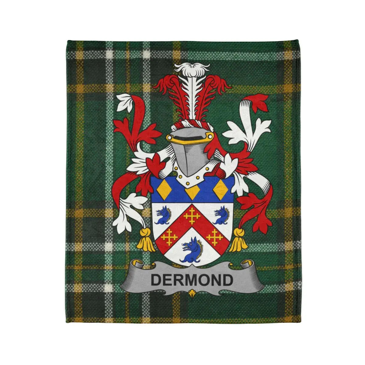 Dermond Family Crest Tactical Clan Tartan Print Blanket product