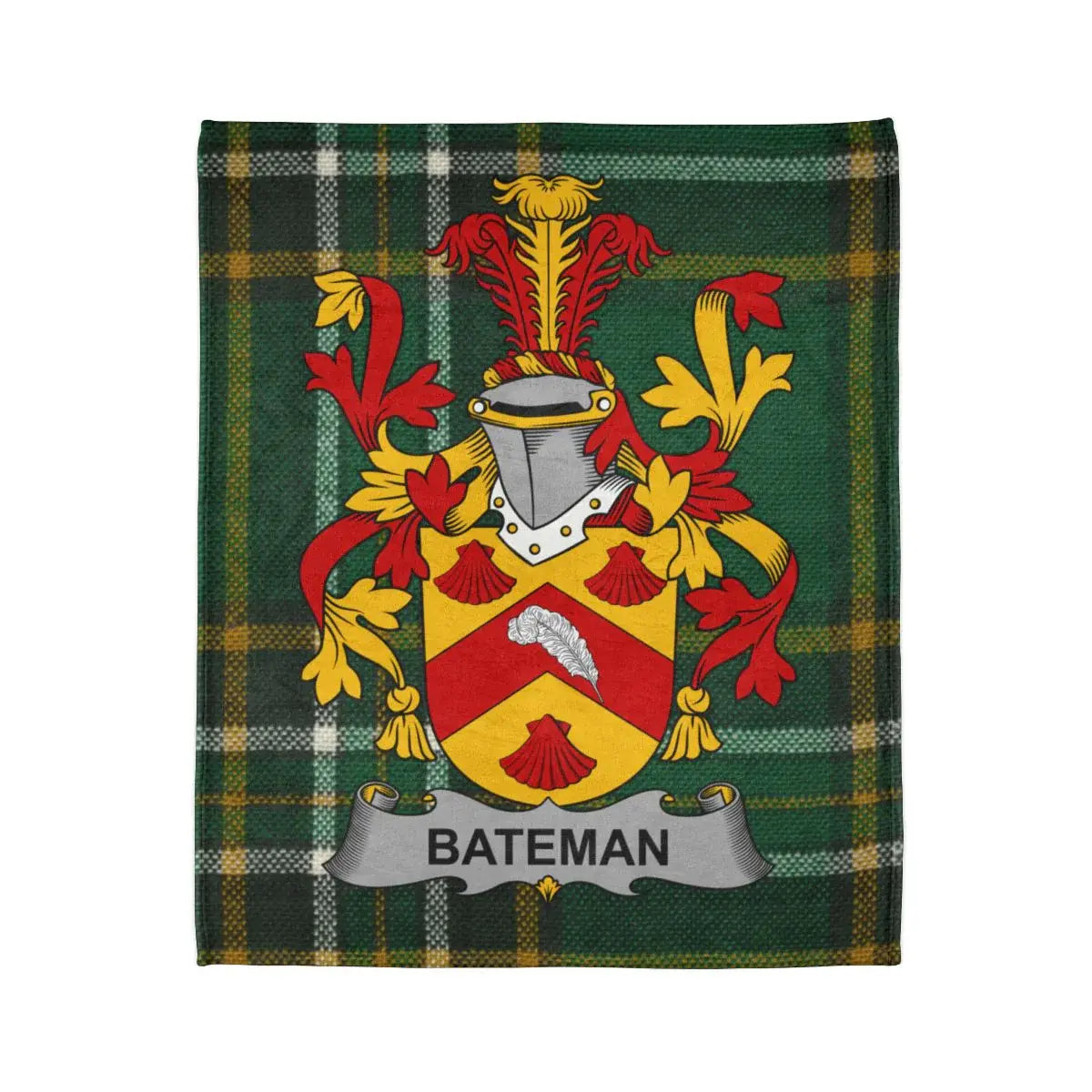 Bateman Coat of Arms Tartan Pattern Blanket product