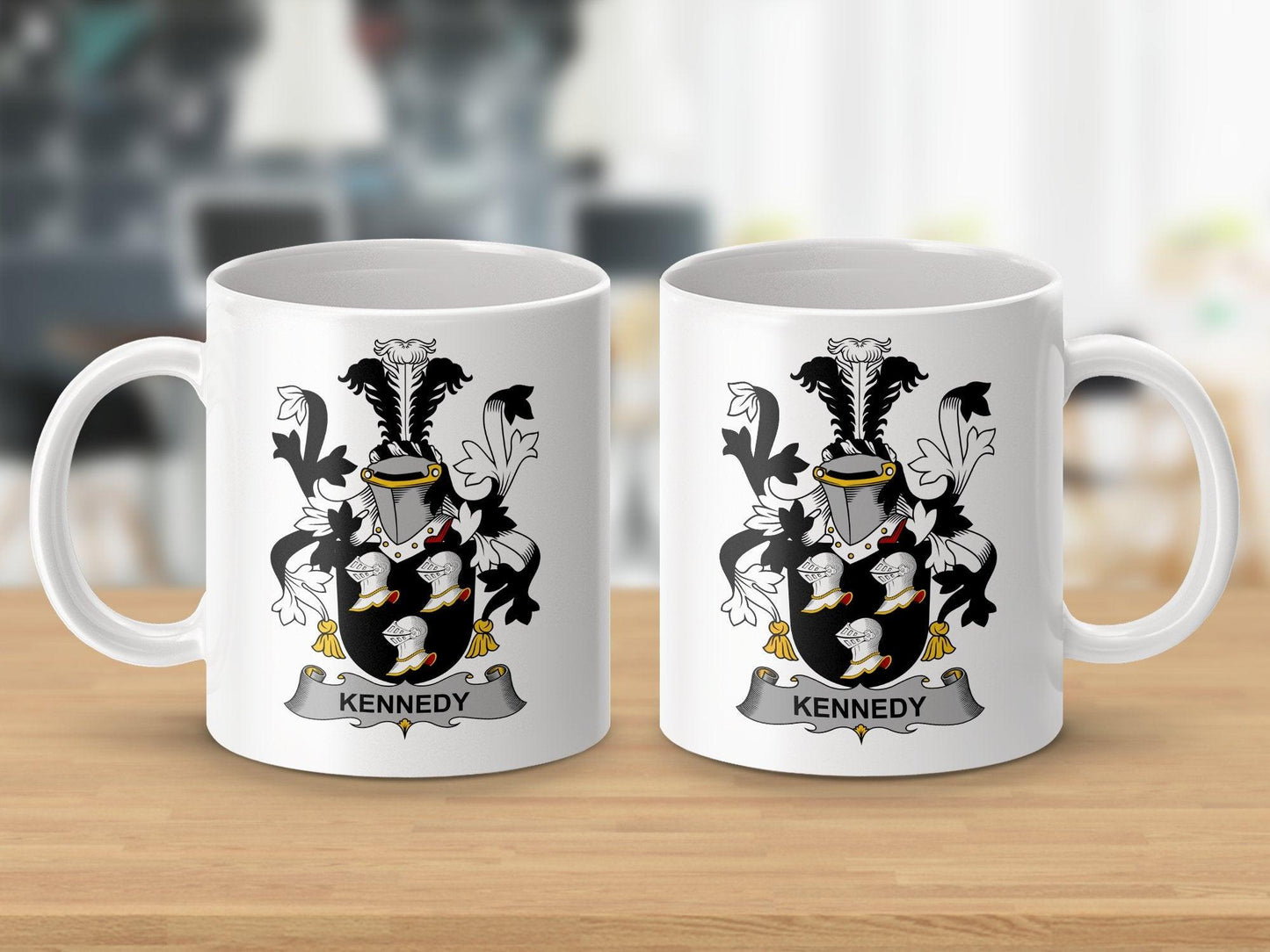 Kennedy Irish Surname Family Crest Coat Arms Gift Mug - Celtic Ancestry Gifts