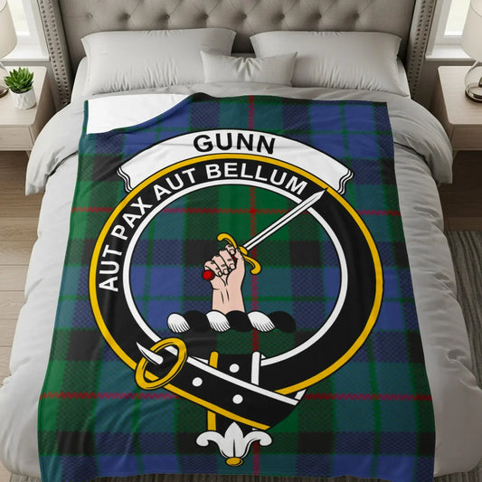 Gunn Clan Crest Tartan Blanket Unique Home Decor product