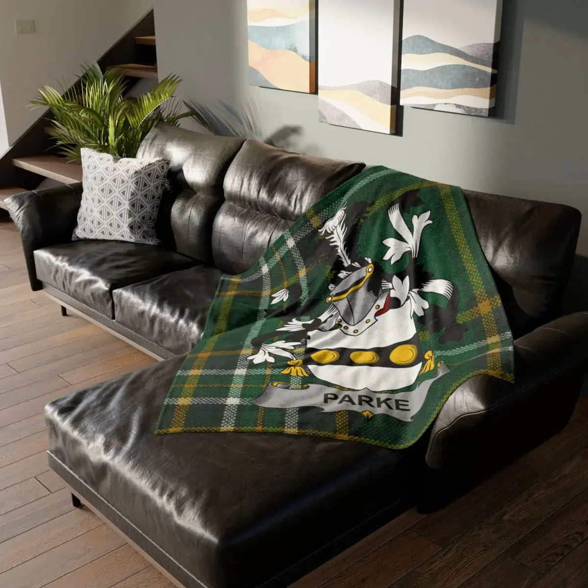 Custom Tartan Blanket with Crest Branding Home Decor product