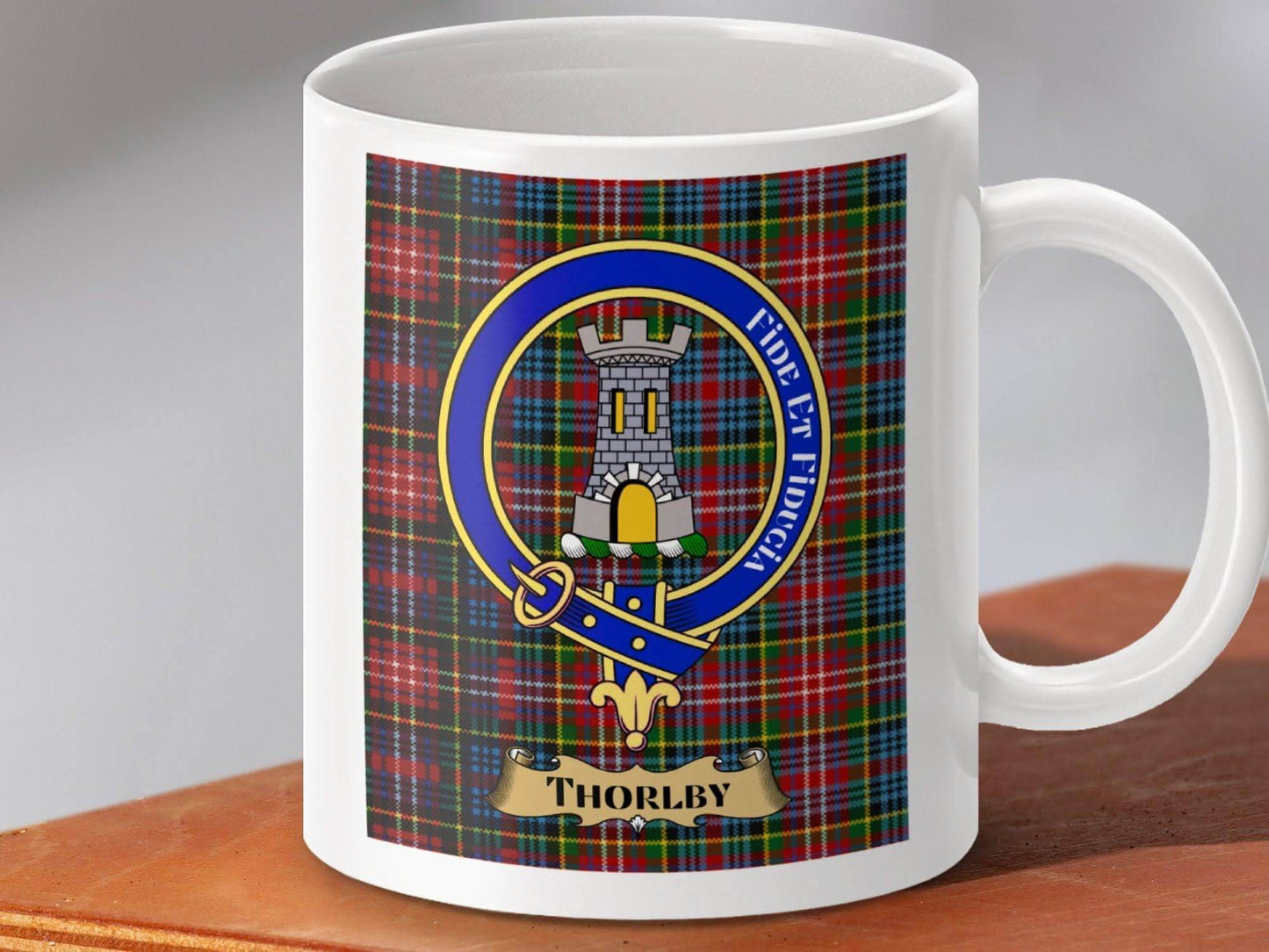 Thorlby Clan Crest Plaid Pattern Ceramic Mug product