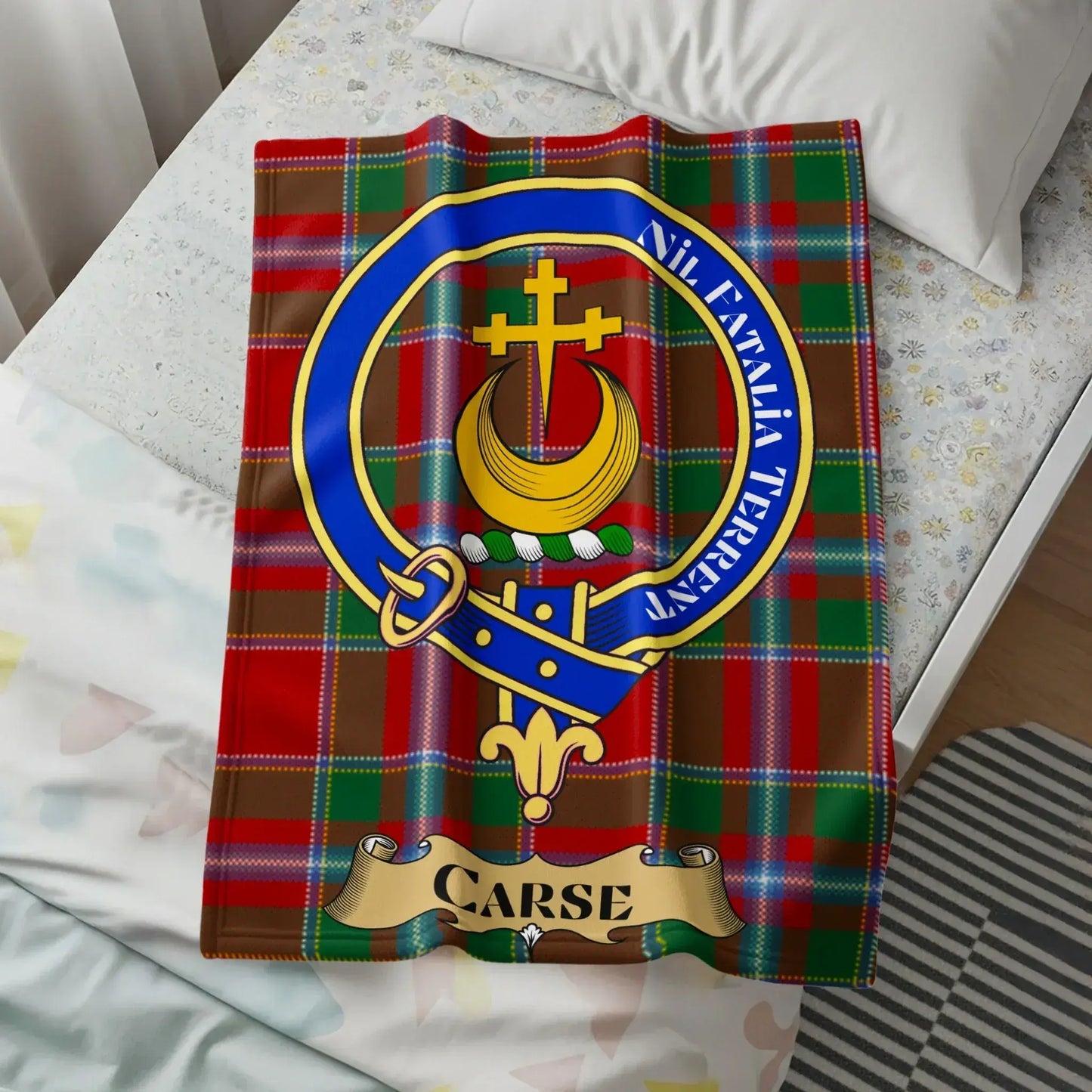 Carse Clan Emblem Tartan Design Throw Blanket product