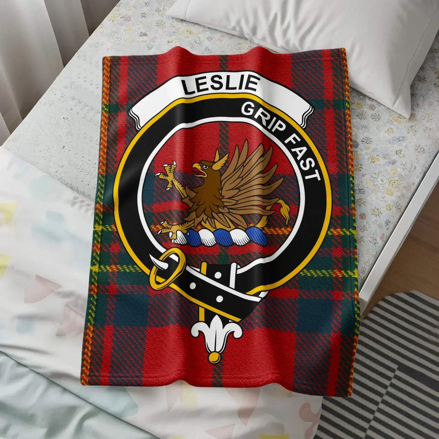 Scottish Leslie Grip Fast Clan Tartan Print Blanket product