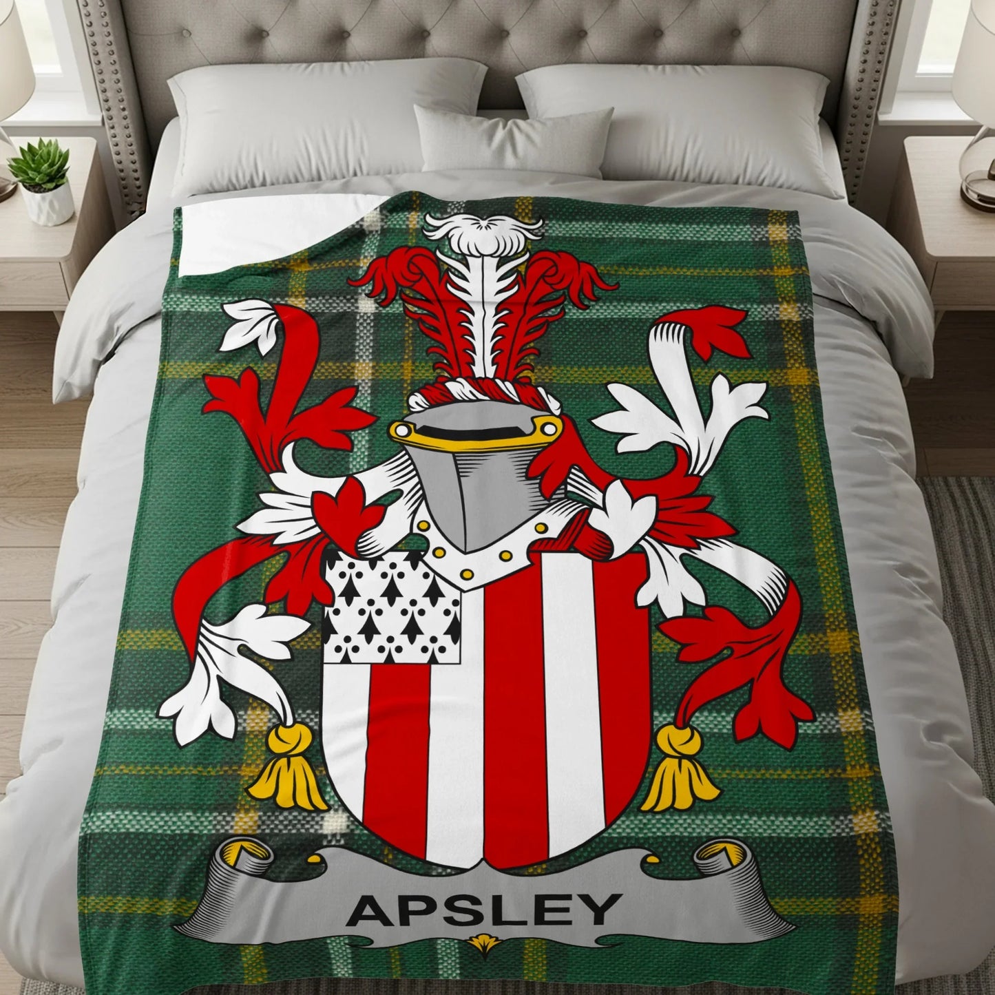 Apsley Family Crest Fleece Blanket Cozy Home Decor product type