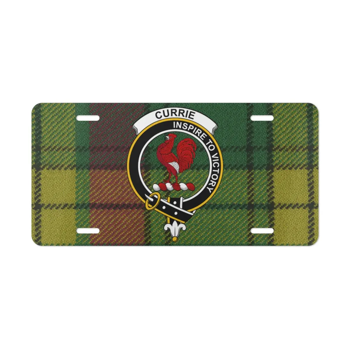 Currie Inspire To Victory Badge Plaid License Plate product