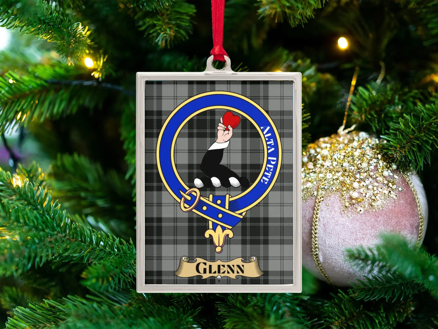 Personalized Tartan Crest Christmas Ornament product