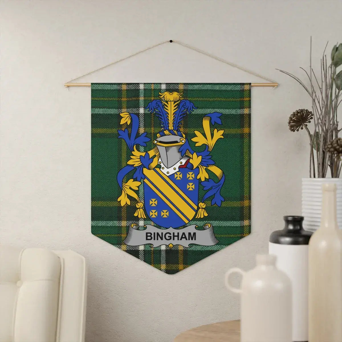 Family Crest Personalized Tartan Hanging Wall Banner product