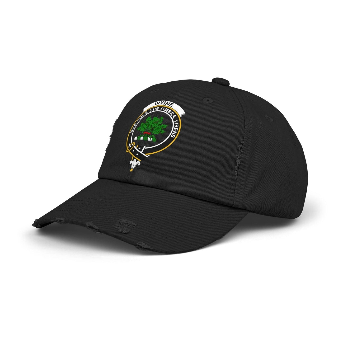 Irvine Clan Crest Embroidered Distressed Baseball Cap - Celtic Ancestry Gifts