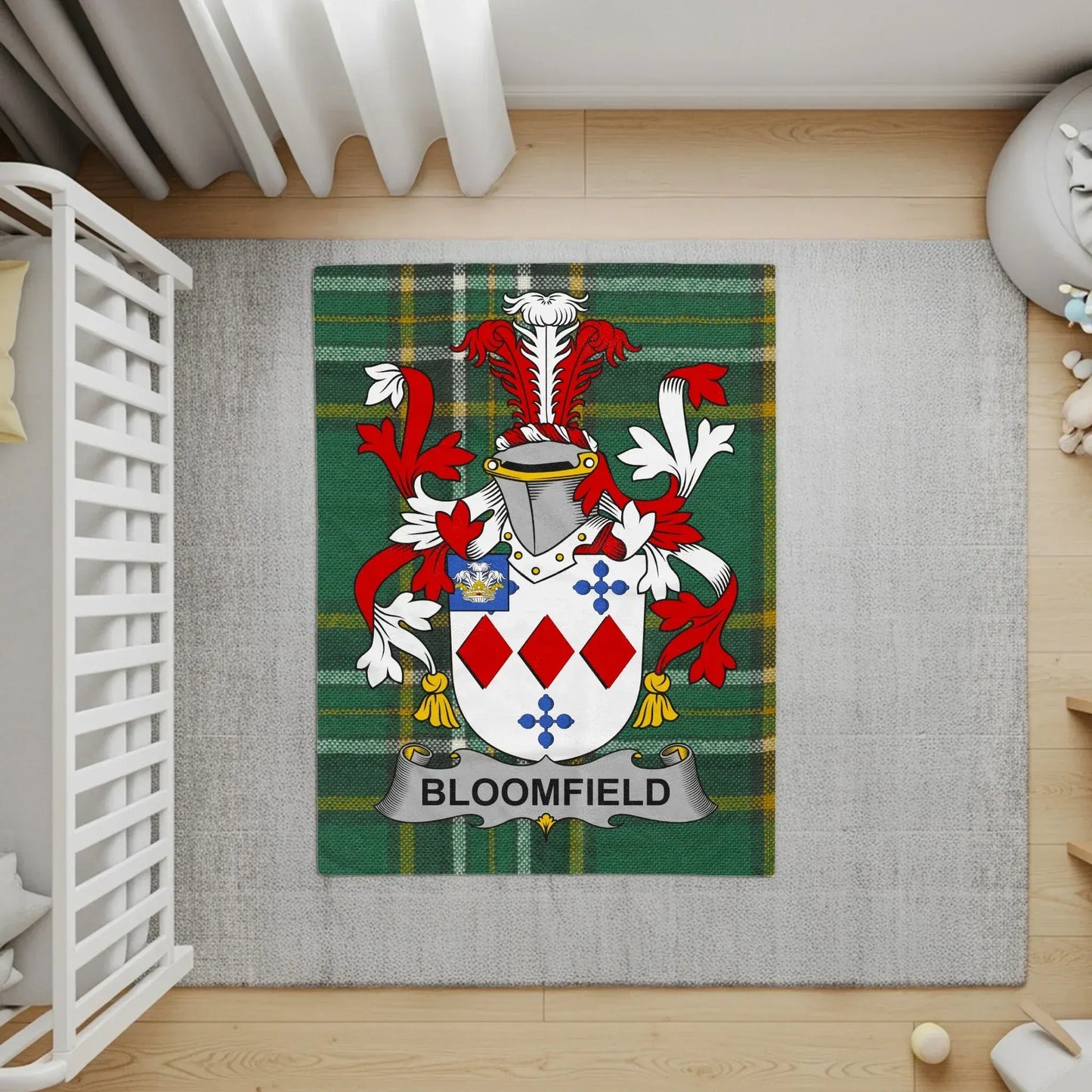Bloomfield Family Crest Tartan Design Home Decor product