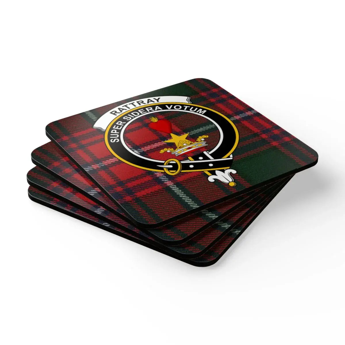 Custom Clan Rattray Tartan Pattern Coaster product type