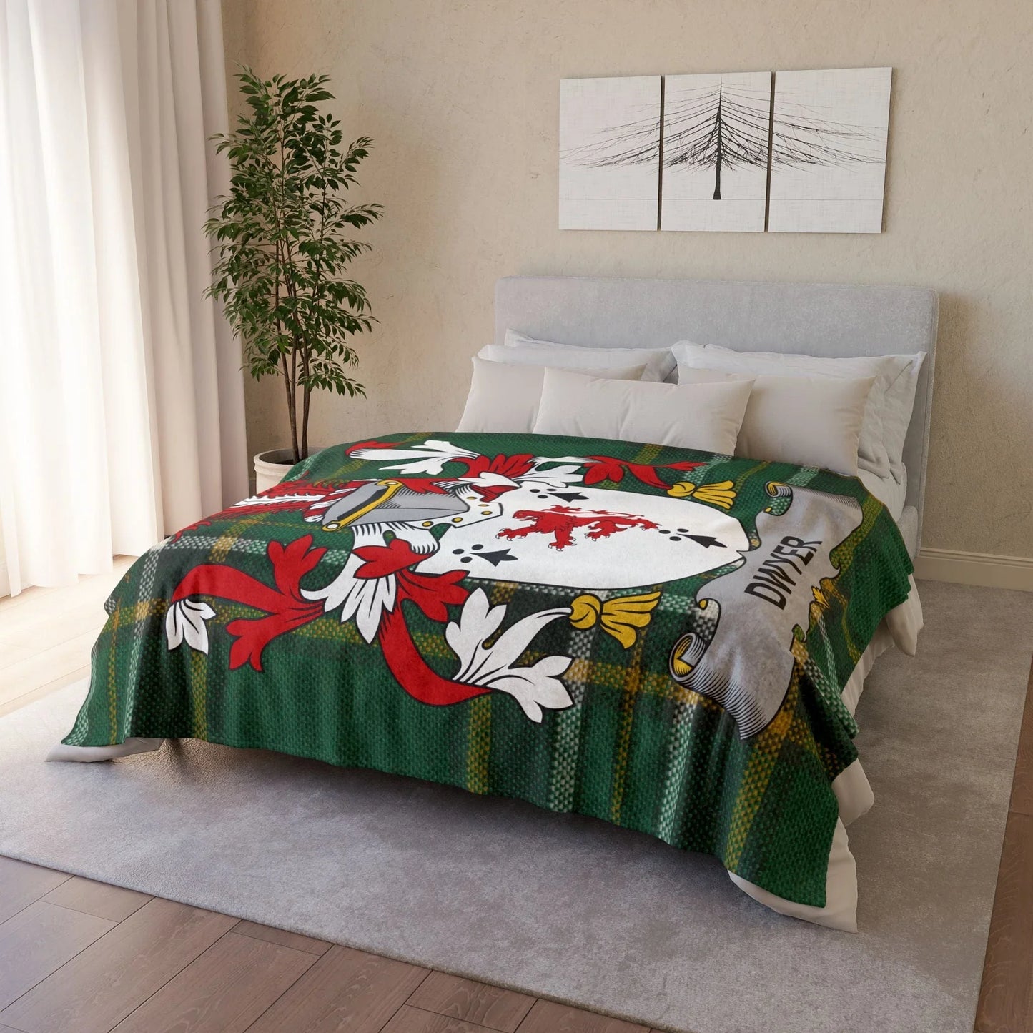 Dwyer Surname Irish Coat Of Arms Tartan Blanket