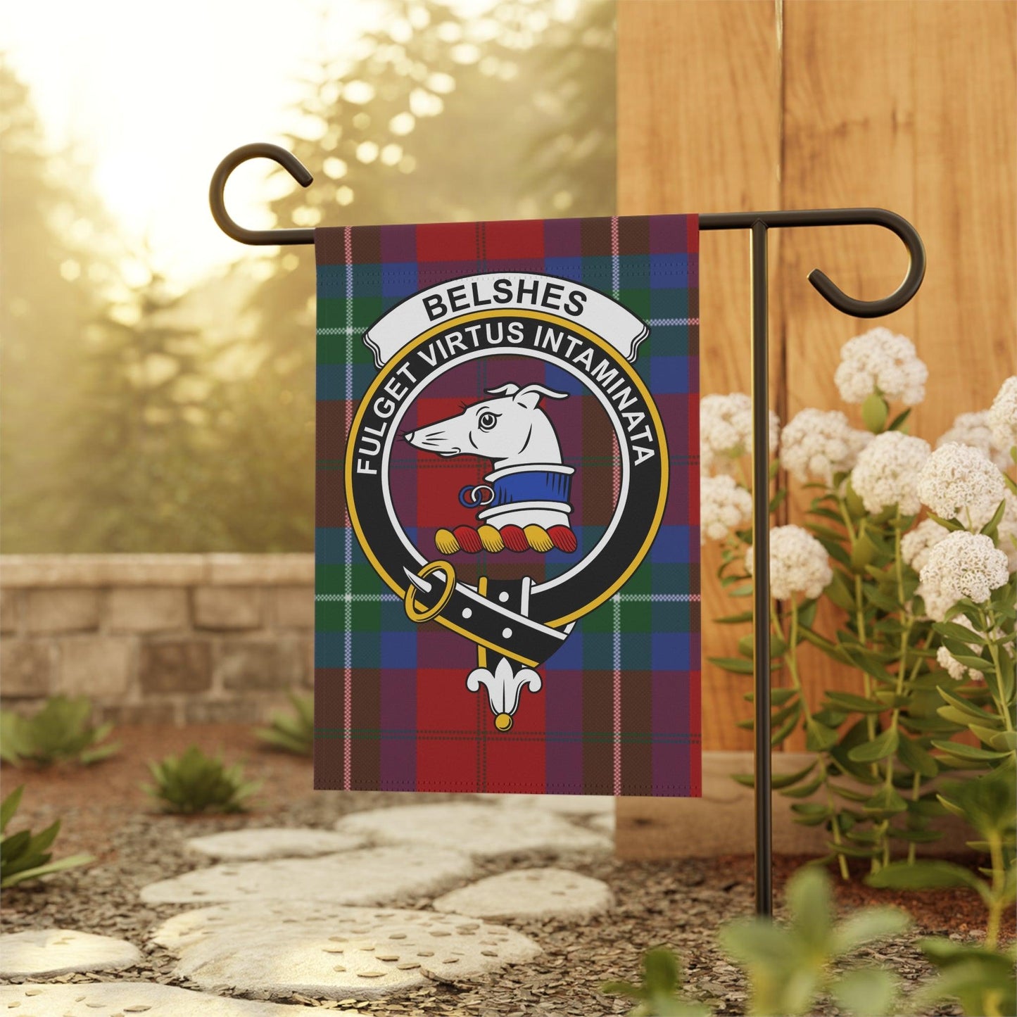 Belshes Clan Scottish Tartan Garden Flag
