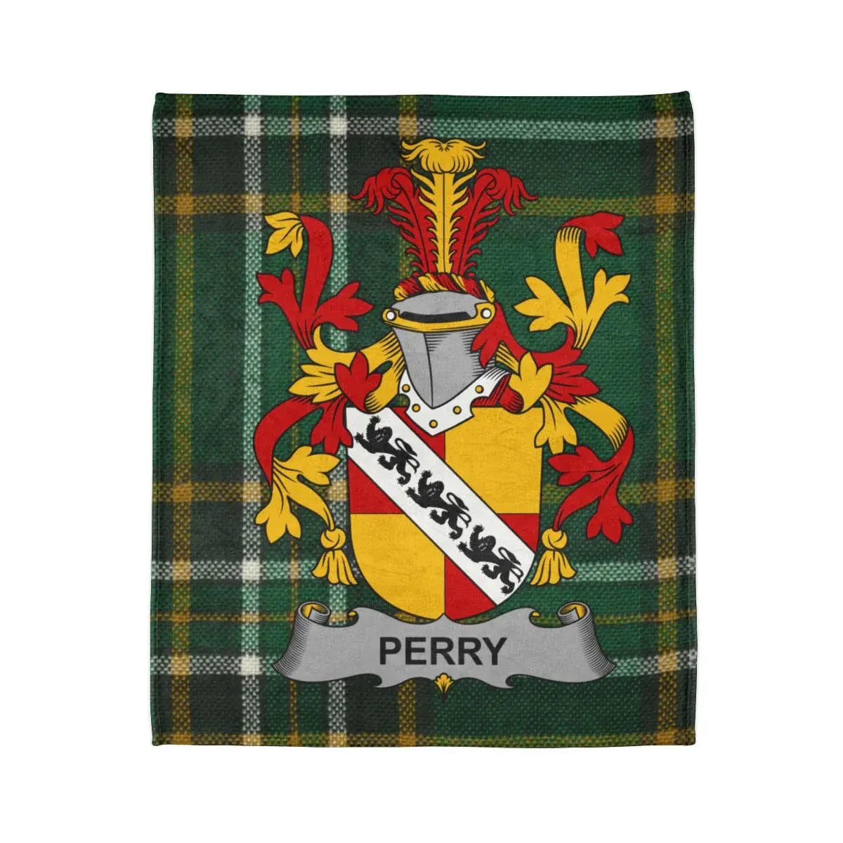 Perry Family Crest Tartan Blanket Heritage Product