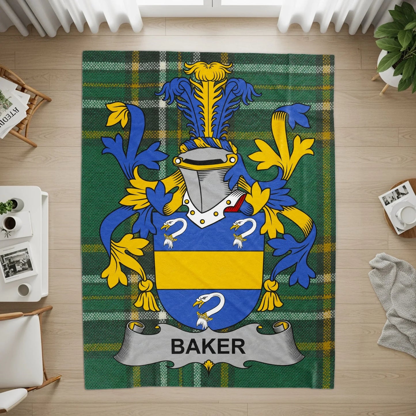 Personalized Baker Family Crest Tartan Rug product