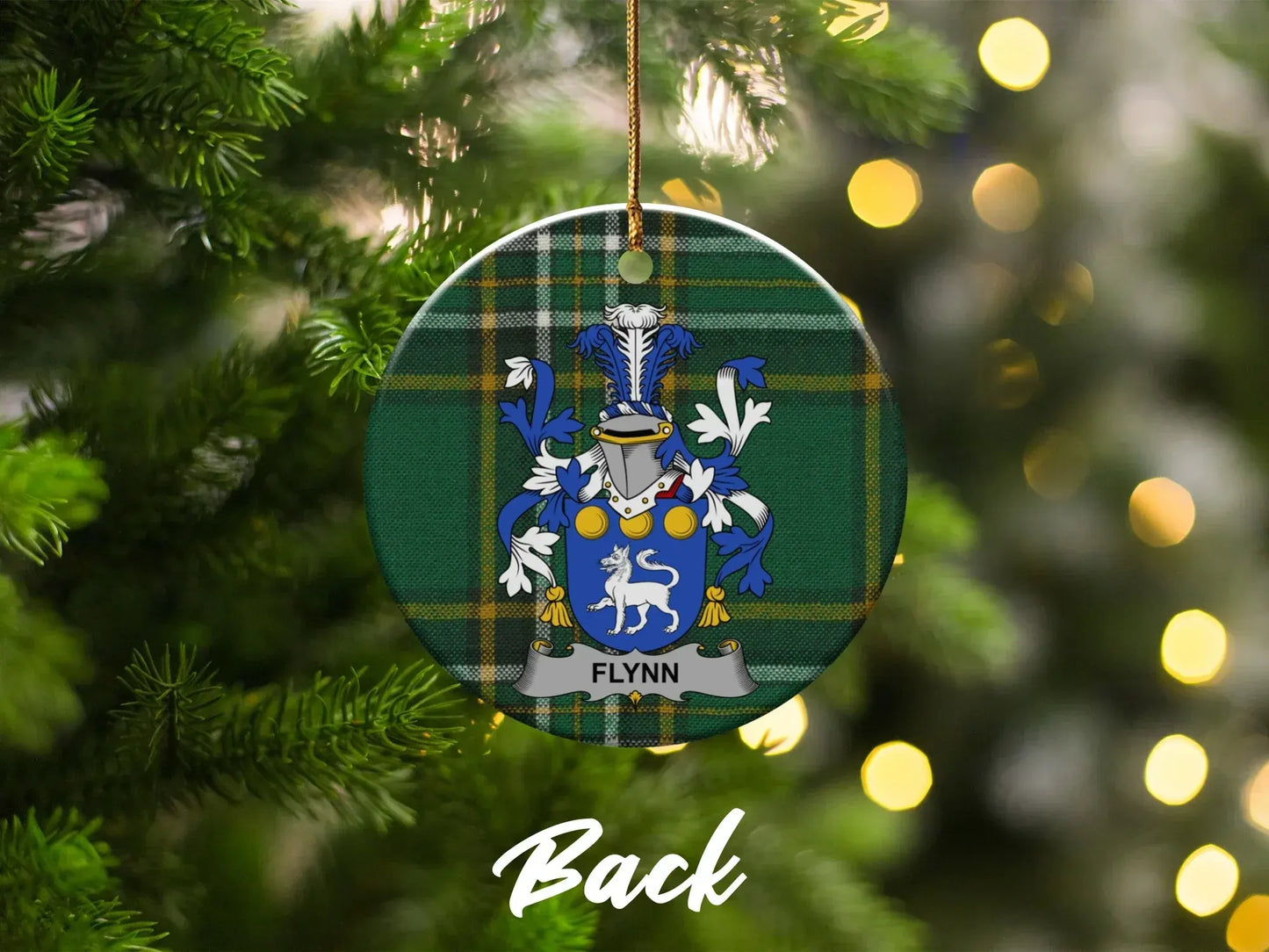 Custom Flynn Family Crest Christmas Tree Decoration product type