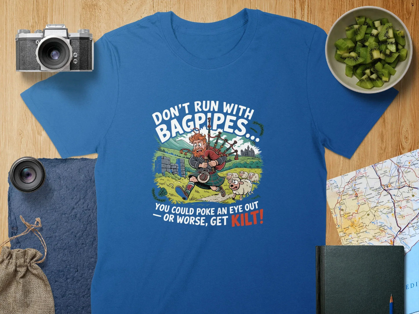 Don't Run With Bagpipes Get Kilt T-Shirt product type