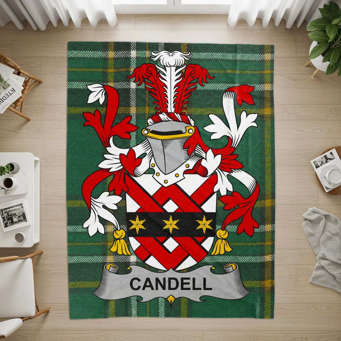 Family Crest Candell Tartan Rug Unique Home Decor product type