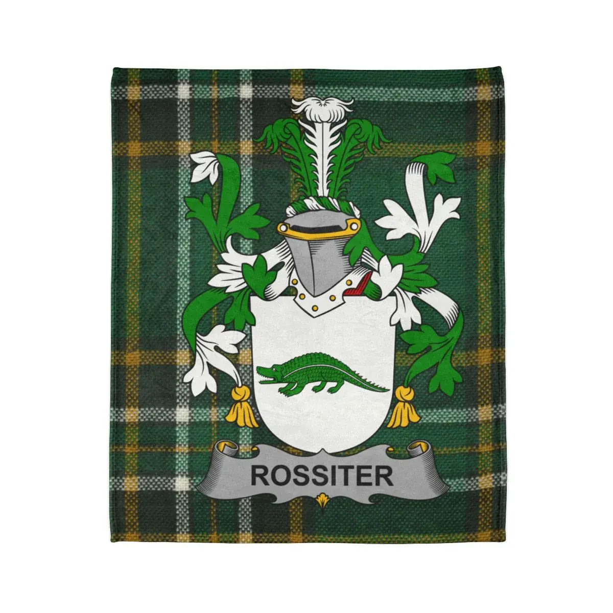 Rossiter Family Crest Green Tartan Blanket product