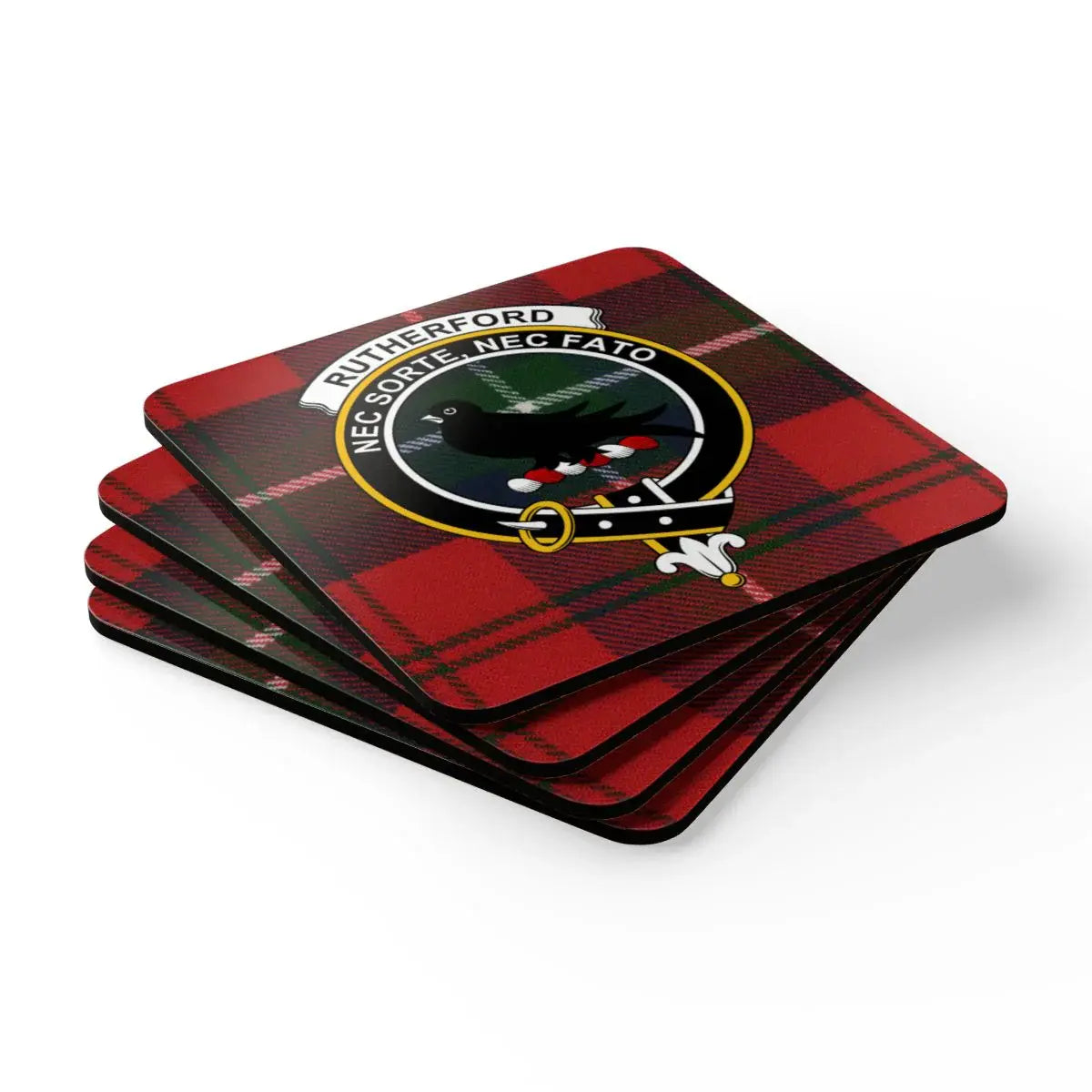 Rutherford Nec Sorte Nec Fato Plaid Coasters Set product type