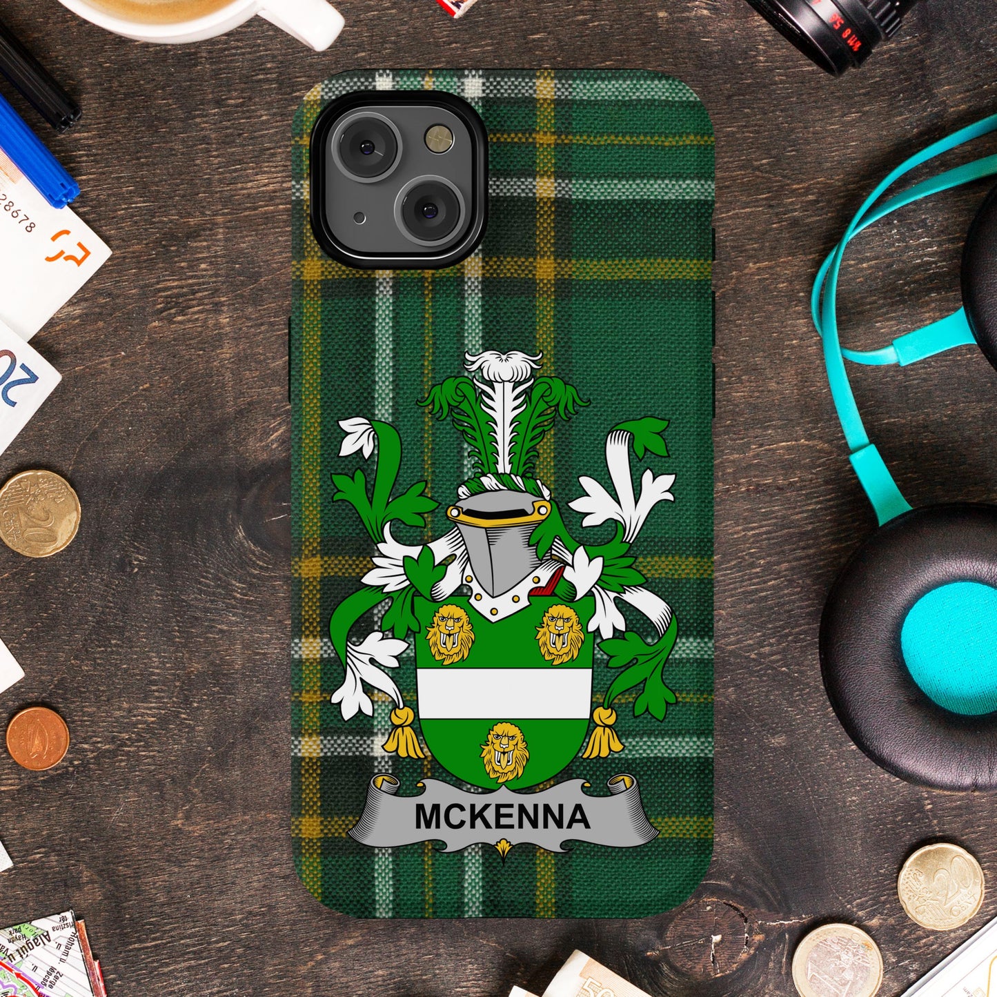 McKenna Irish Surname family Crest Cell phone cover - Celtic Ancestry Gifts