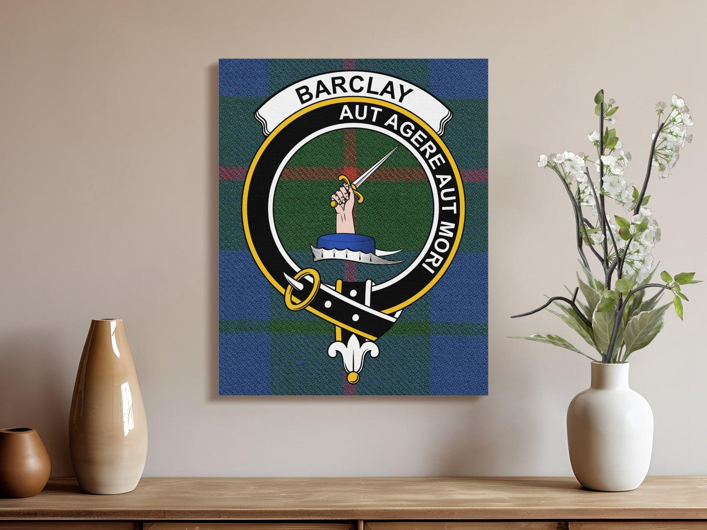 Barclay Scottish Tartan Crest Canvas - Celtic Ancestry Gifts