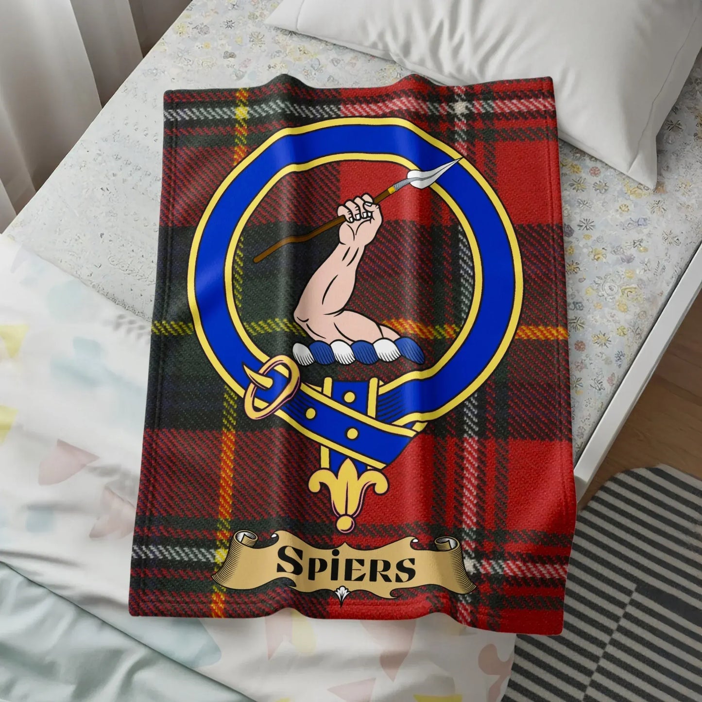 Personalized Scottish Tartan and Clan Crest Blanket product
