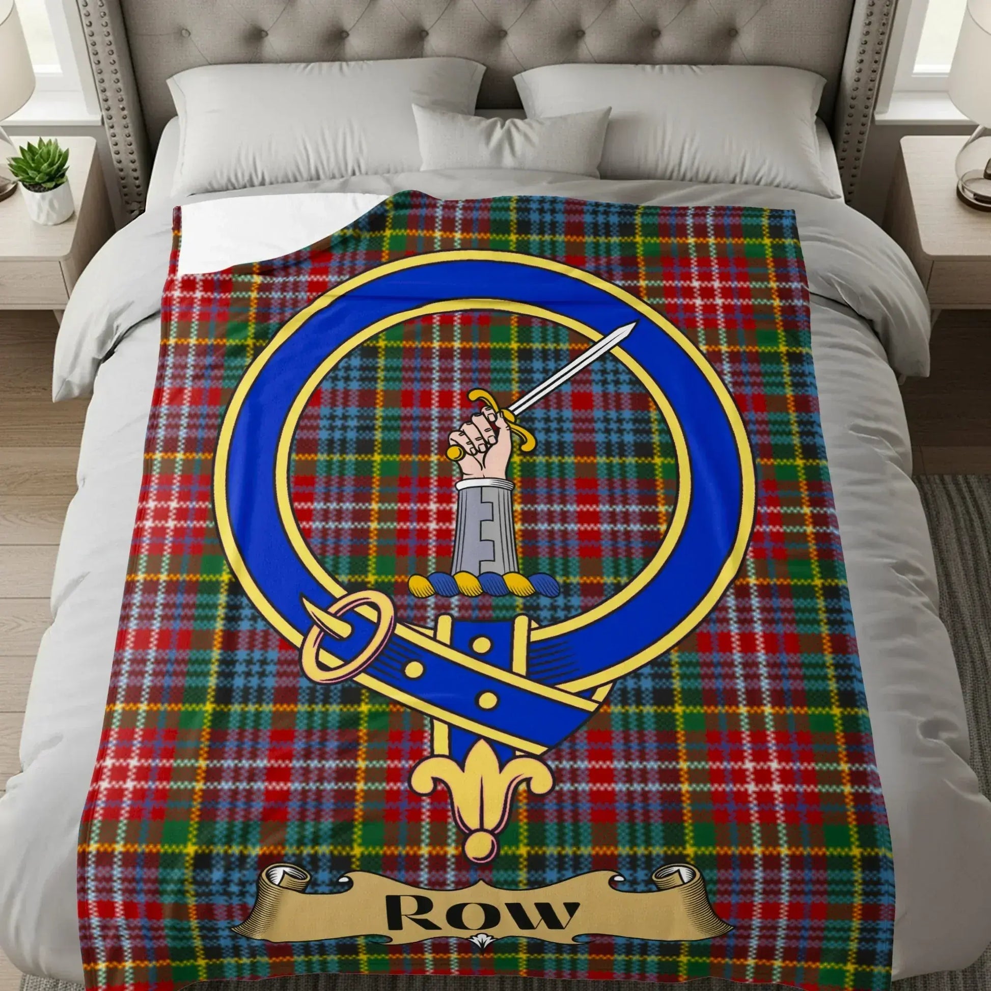 Scottish Clan Crest Tartan Blanket for Bedroom product