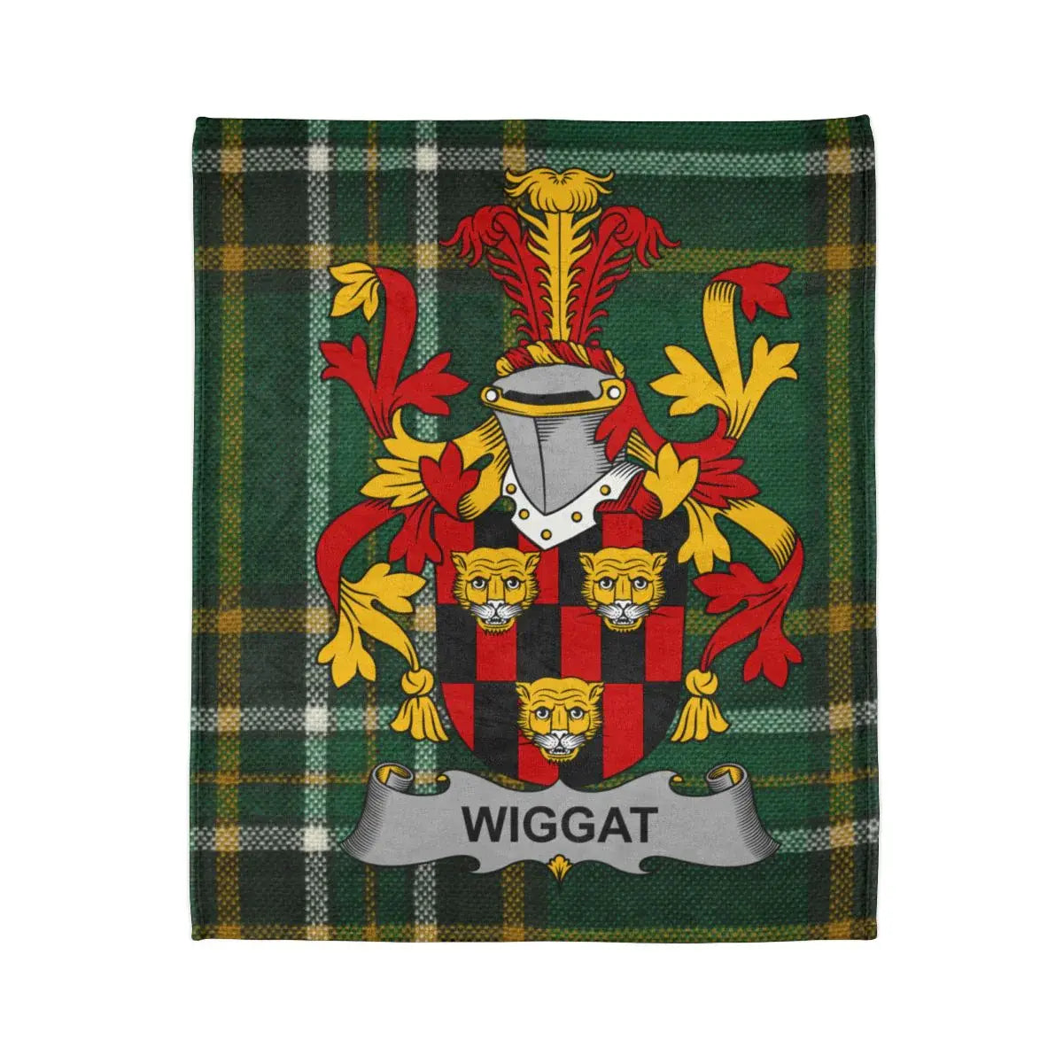 WIGGAT Family Crest Tartan Plaid Personalized Blanket product