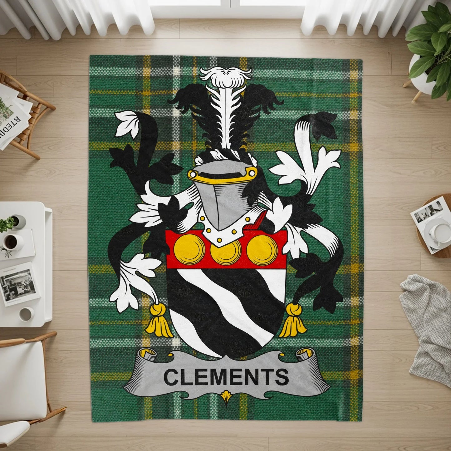 Clements Family Crest Plaid Green Tartan Rug product