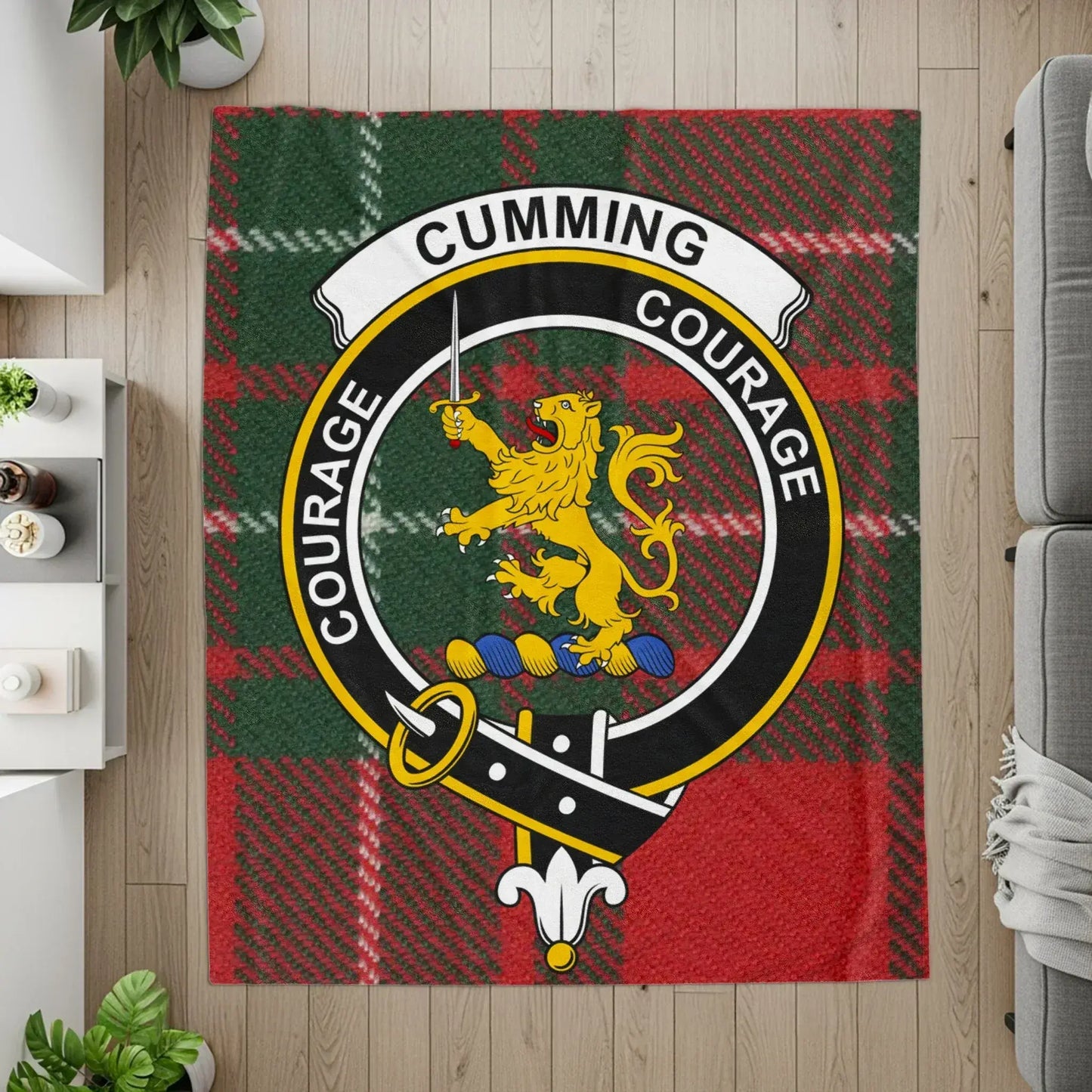 Courage Lion Shield Plaid Blanket product