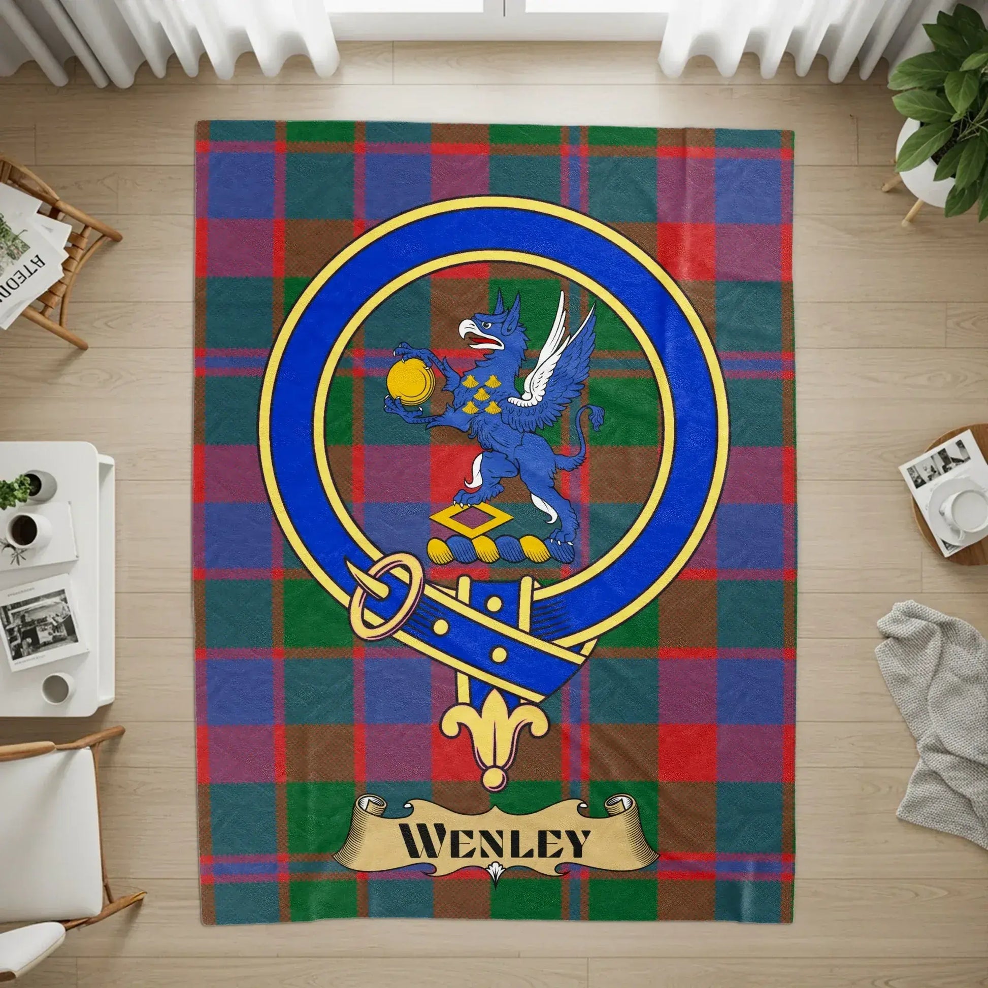 Griffin Crest Tartan Plaid Stylish Living Room Rug product