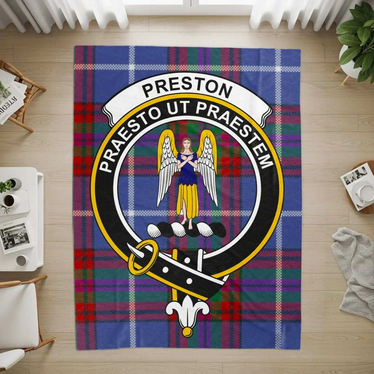 Preston Praesto Ut Praestem Coat of Arms Rug