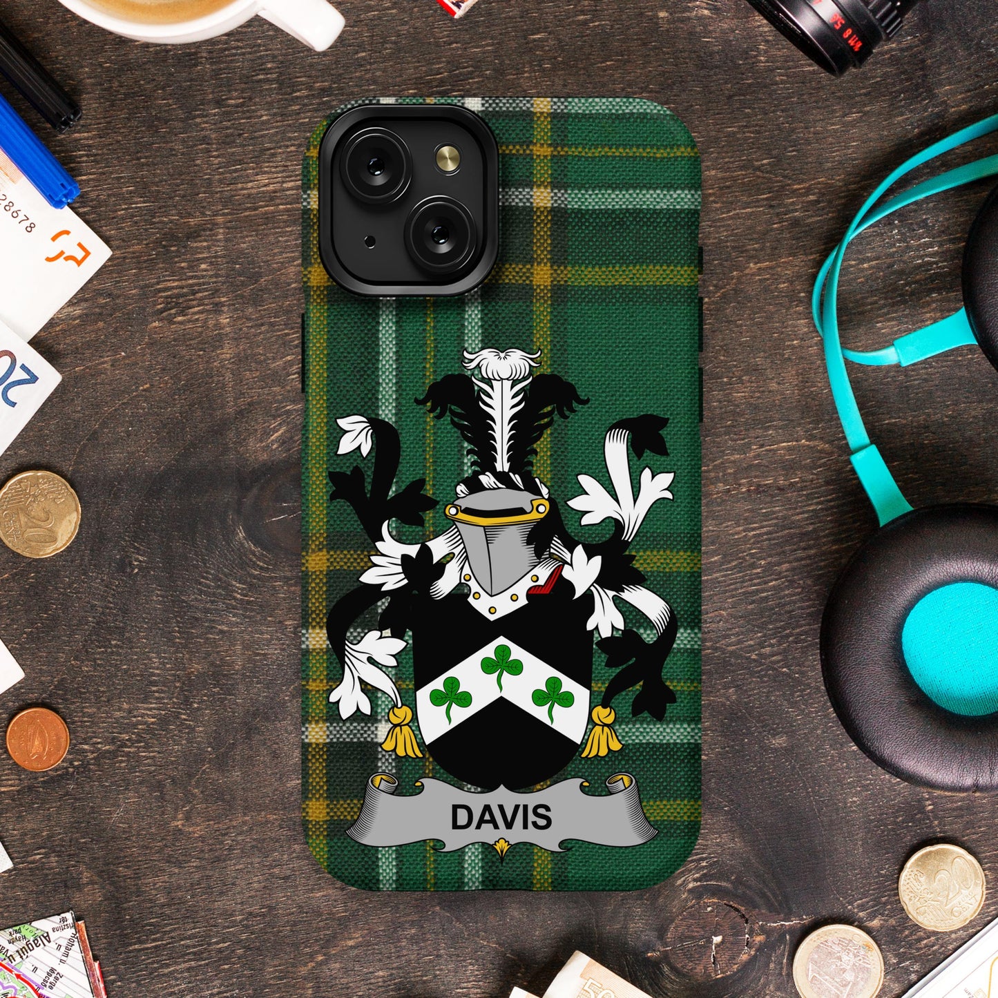 Davis Family Crest Design iPhone 14 Case product
