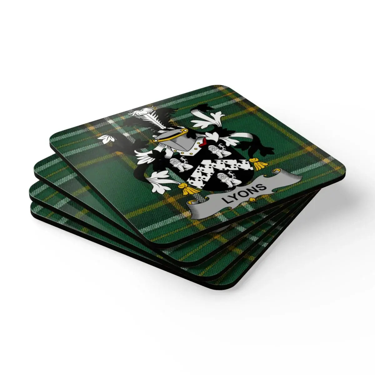 Personalized Tartan Design with Lyons Crest Coaster product