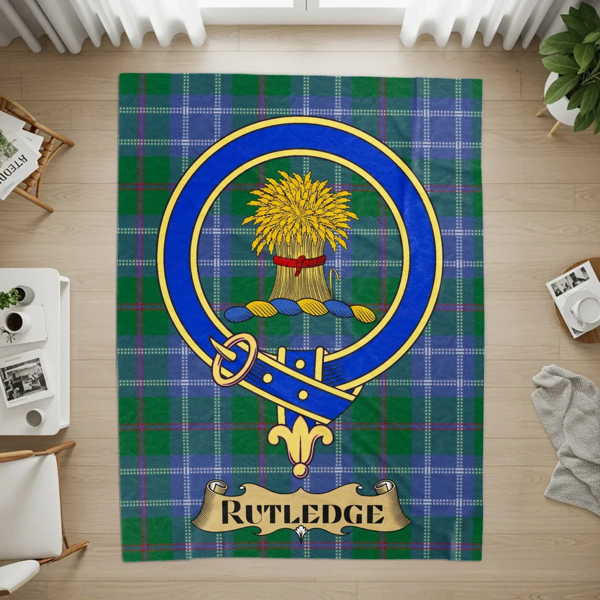Rutledge Clan Crest Tartan Decor Floor Rug product