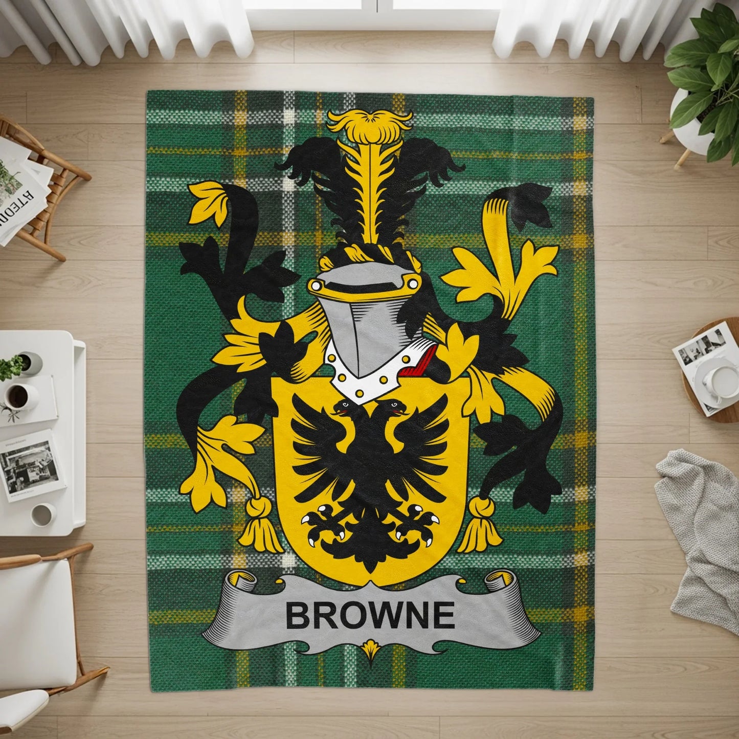 Custom Browne Family Crest Plaid Decorative Product