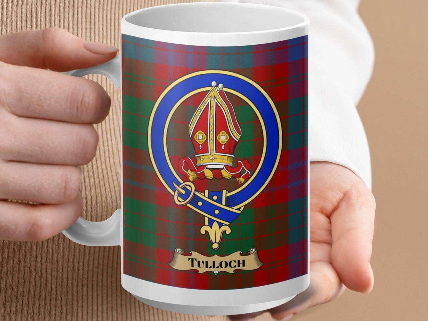 Tulloch Tartan Crest Design Ceramic Mug product