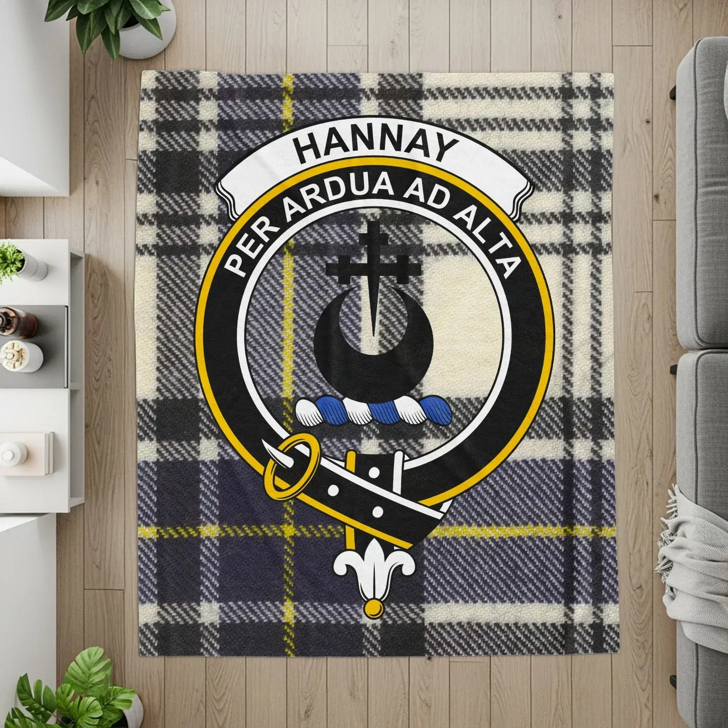 Hannay Per Ardua Ad Alta Plaid Crest Rug product type