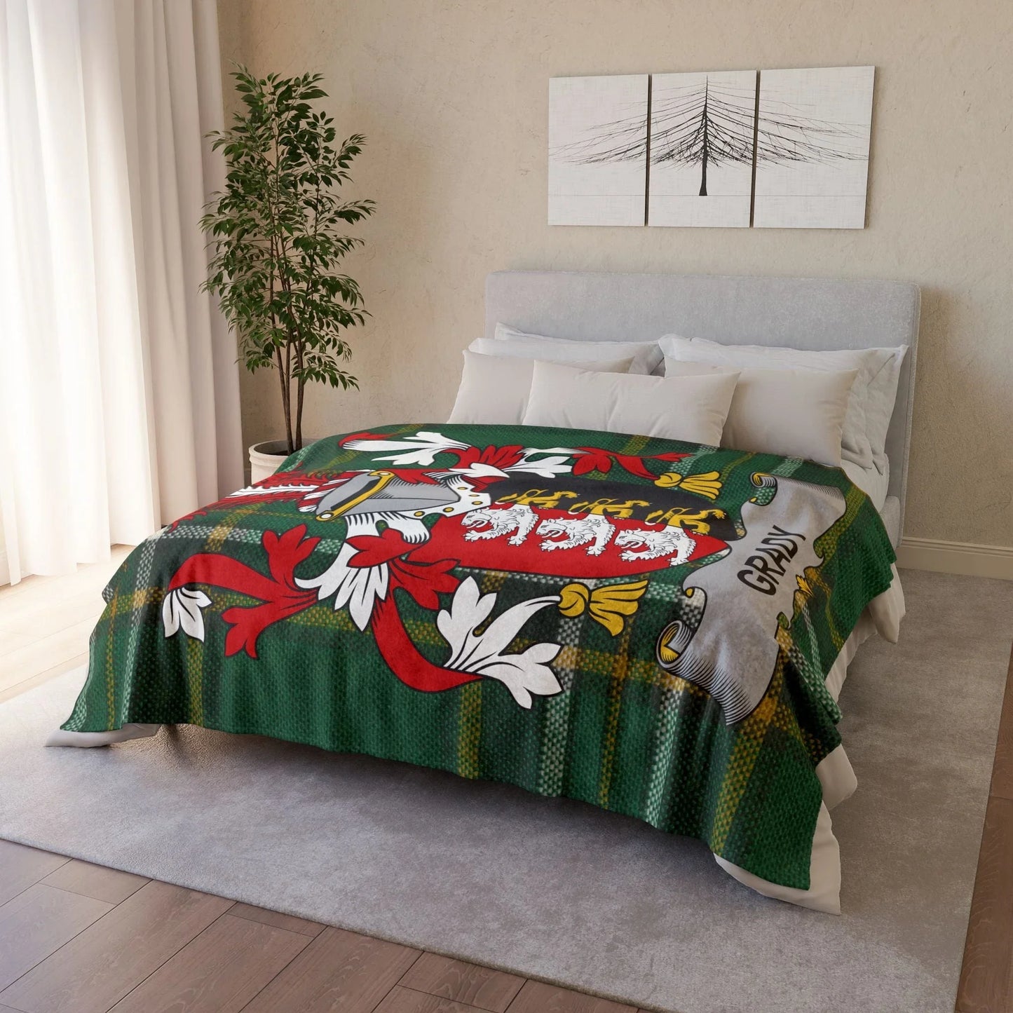 Grady Surname Irish Coat Of Arms Tartan Blanket