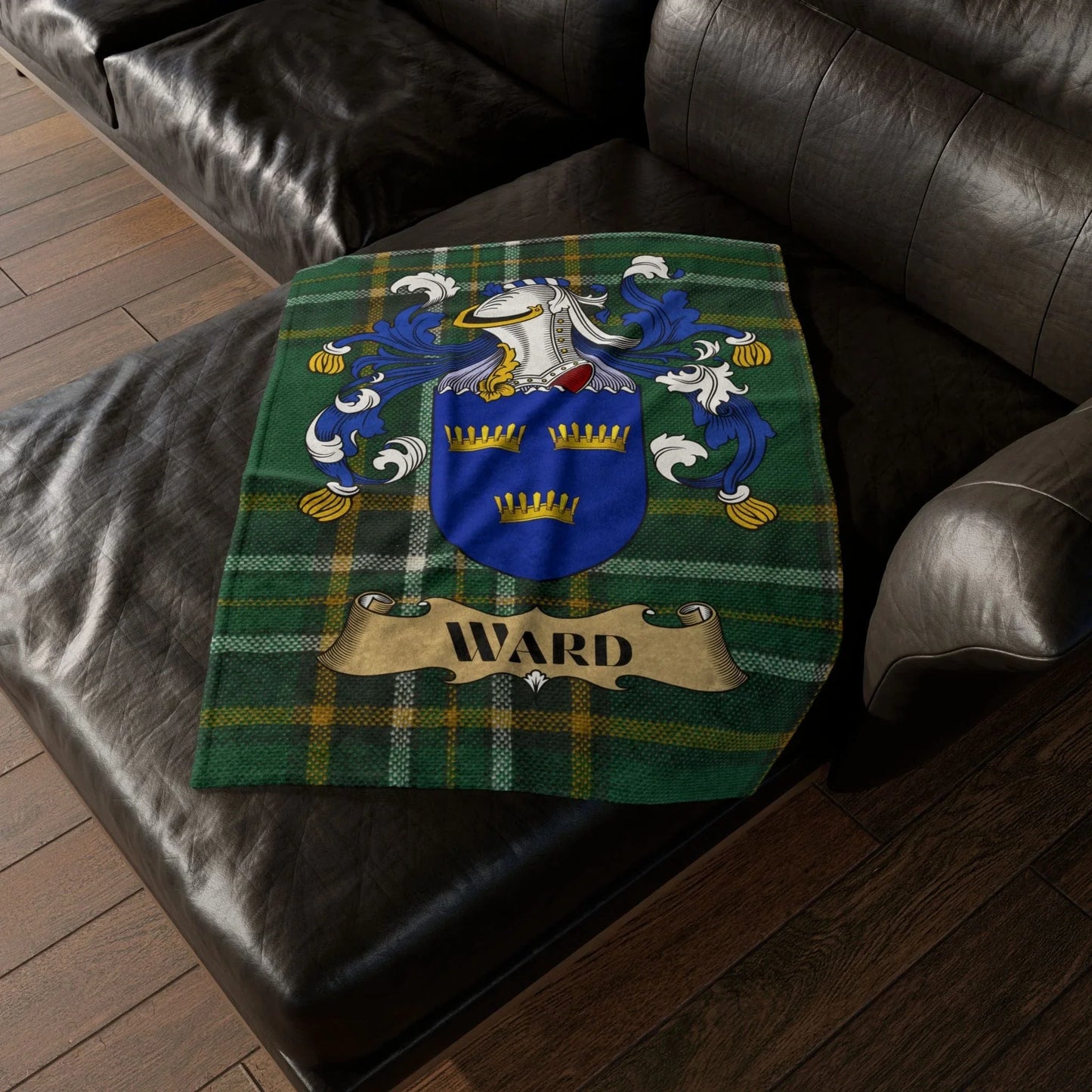 Ward Surname Irish Coat Of Arms Tartan Blanket