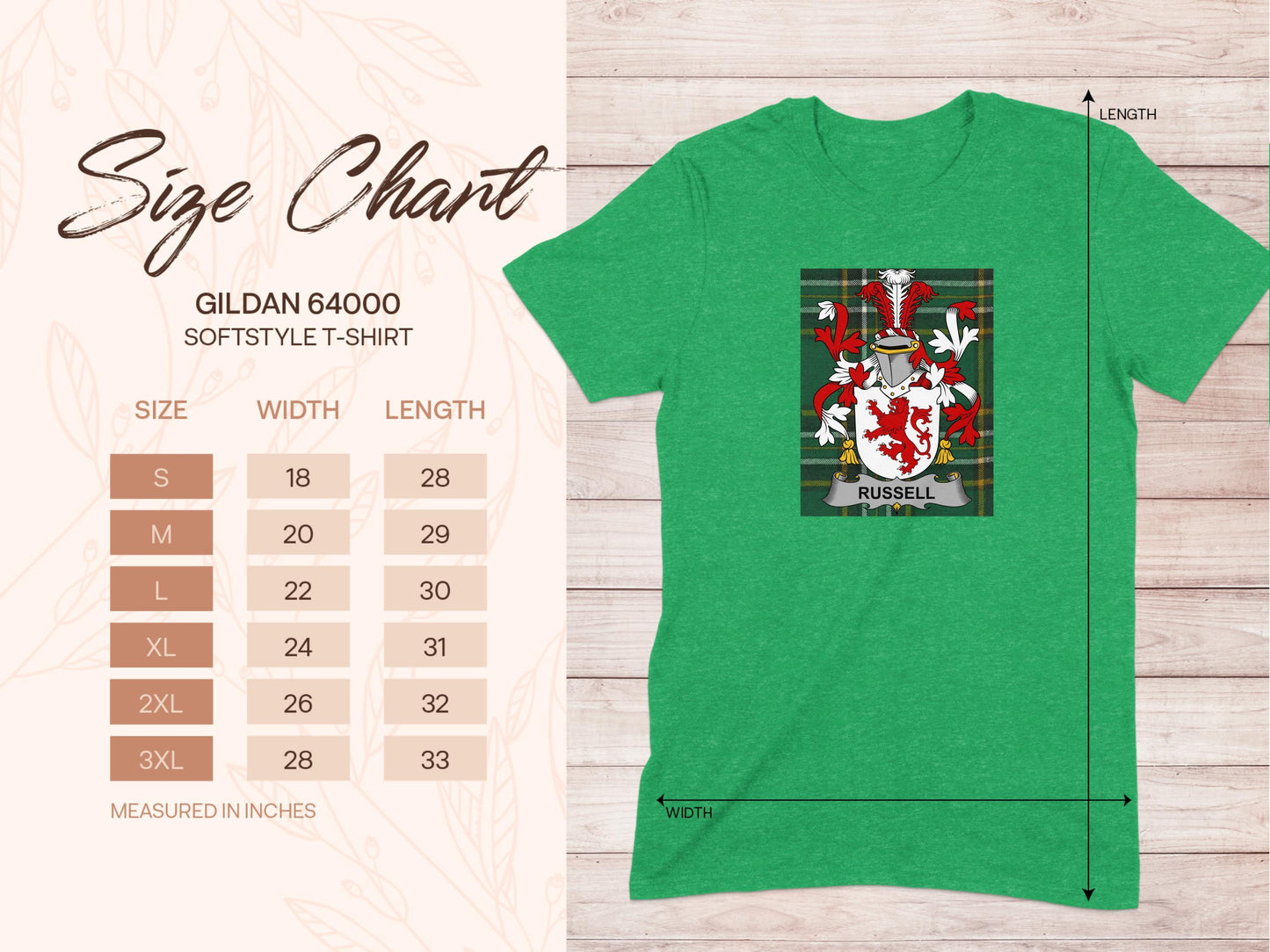 Russell Family Crest Tartan T-Shirt - Celtic Ancestry Gifts