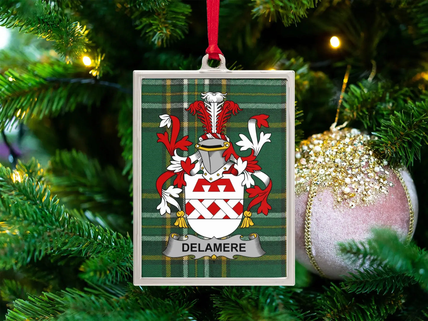 Personalized Family Crest Christmas Ornament product