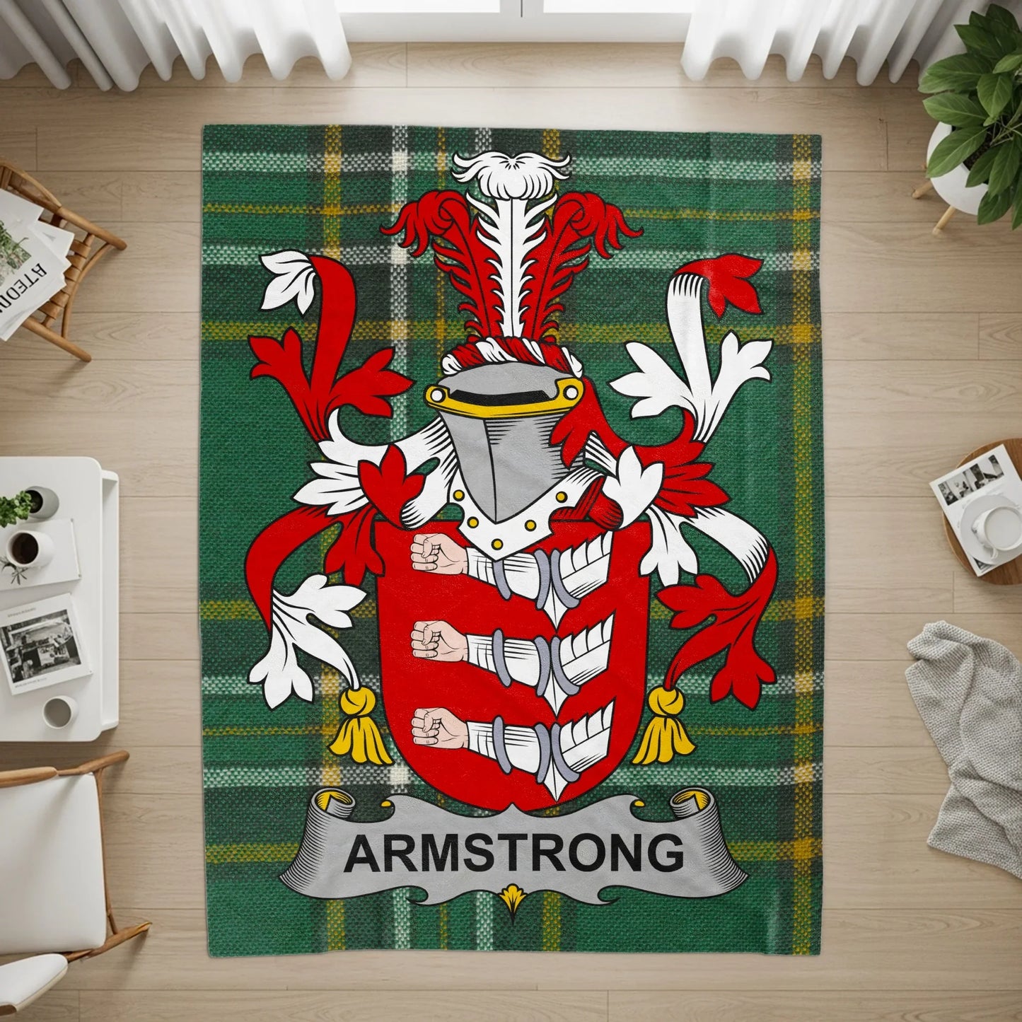 Armstrong Crest Tartan Design Custom Rug product