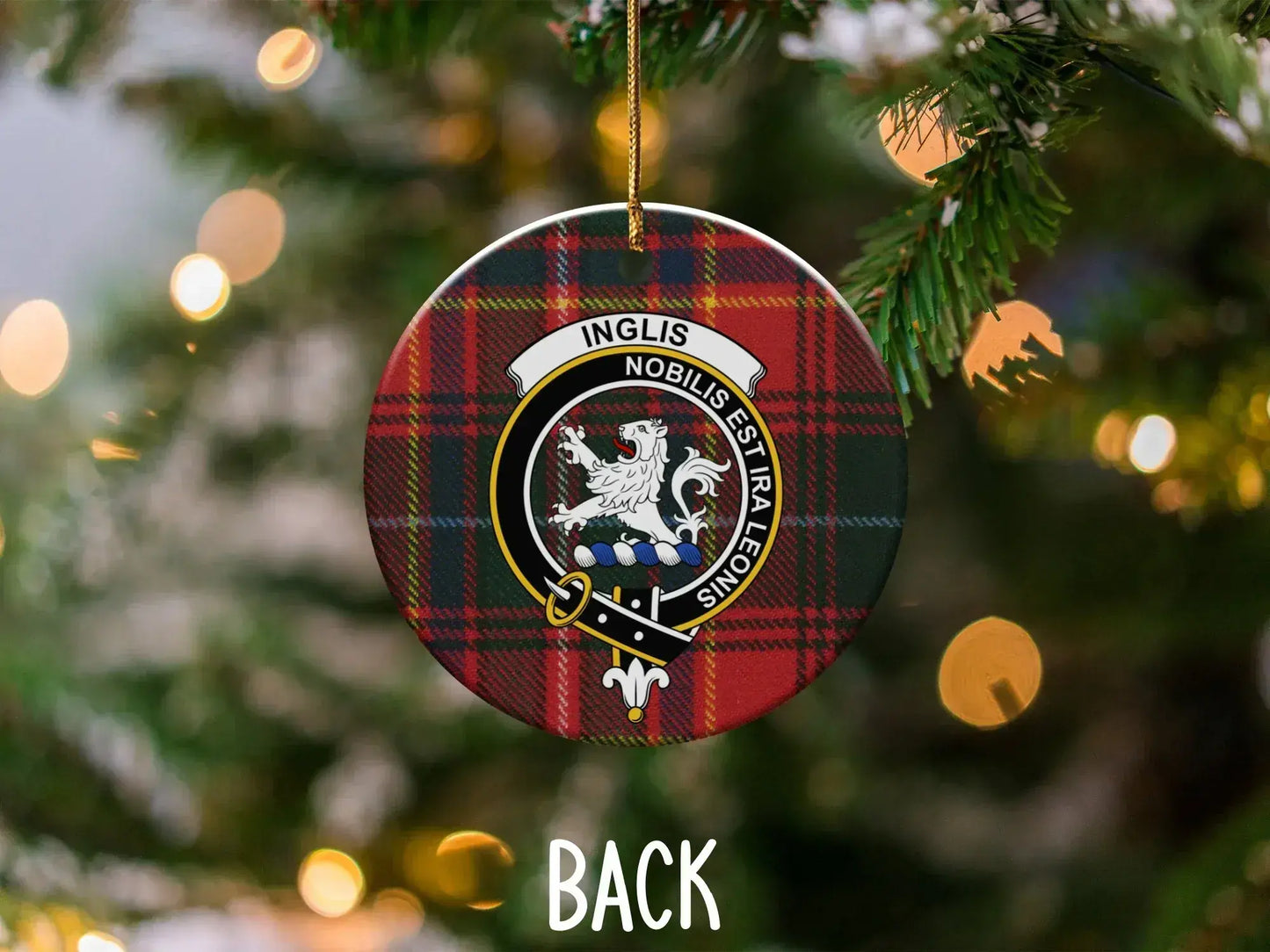 Scottish Clan Crest Tartan Christmas Ornament product type